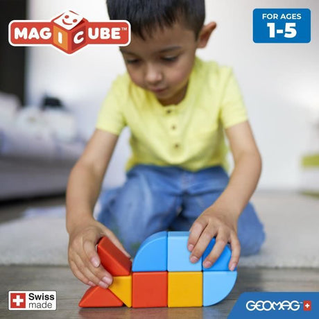 Blocs magnétiques - GEOMAG - Magicube 208 - 9 pieces - Formes variées - Animaux - Plastique recyclé