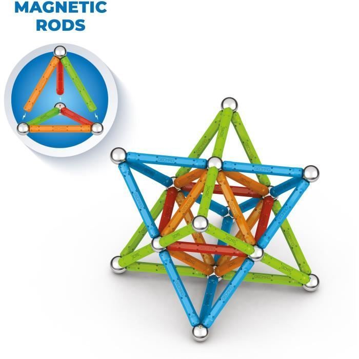 Jeu de construction magnétique - GEOMAG - Supercolor - 93 pieces - Magnétique - Des 3 ans