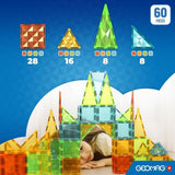 Tuiles magnétiques - GEOMAG - Tiles Gems - 60 pieces - Effet cristal - Des 3 ans