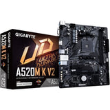 Carte mere - GIGABYTE - A520M K V2 - AM4 - DDR4 64 Go - PCIe Gen3 M.2