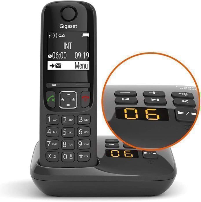 GIGASET Téléphone Fixe AS690 A Noir