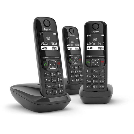 Téléphone Fixe AS690 Trio Noir - GIGASET - Mains-libres performant HSP™ - Blocage d'appels efficace