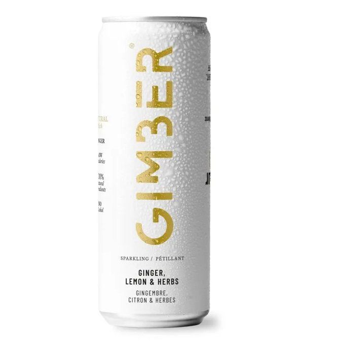 Gimber - Original - Pret-a-boire - Canette - Gingembre, citron et herbes - 12 x 250 ml - Bio