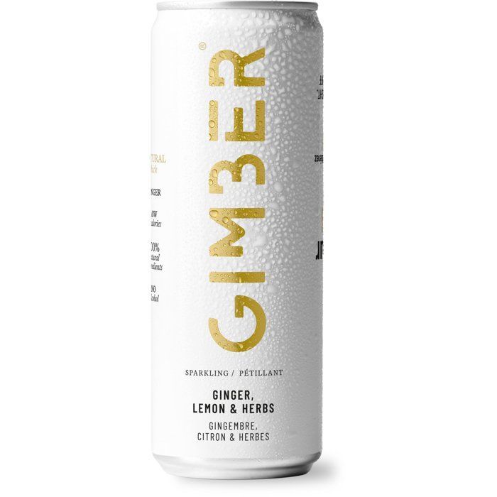 Gimber - Original - Pret-a-boire - Canette - Gingembre, citron et herbes - 12 x 250 ml - Bio