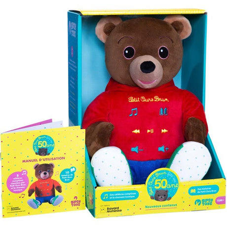 Peluche musicale Petit Ours Brun - GIPSY TOYS - Conteur d'hisoires 28 cm