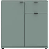 Petit meuble de rangement -  Buffet  - GANYMEDE - 2 portes - 1 tiroir - Sauge - 80,1 x 34,1 x 82,3 cm
