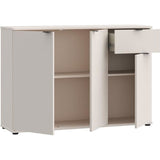 Buffet - GANYMEDE - 3 portes - 1 tiroir - Cachemire - L119,8 x P34,1 x H82,3 cm