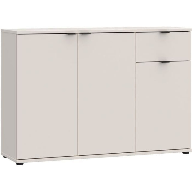 Buffet - GANYMEDE - 3 portes - 1 tiroir - Cachemire - L119,8 x P34,1 x H82,3 cm