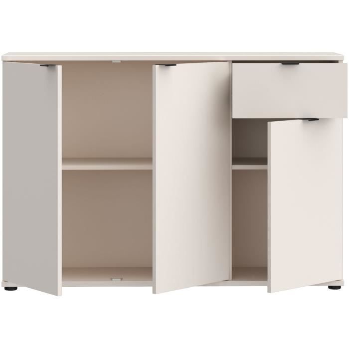 Buffet - GANYMEDE - 3 portes - 1 tiroir - Cachemire - L119,8 x P34,1 x H82,3 cm