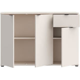 Buffet - GANYMEDE - 3 portes - 1 tiroir - Cachemire - L119,8 x P34,1 x H82,3 cm