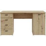 Bureau droit - GOLDSBORO - Chene artisan / Noir - 145,2 x 60 x 75,3 cm