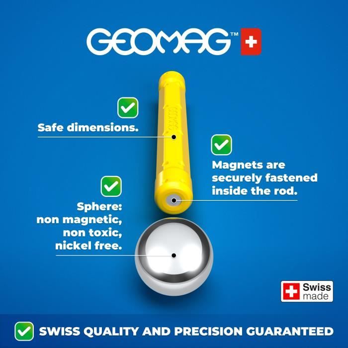 Coffret de construction - GEOMAG - Glow Recycled - 42 pieces - Luminescent - Magnétique - Plastique recyclé