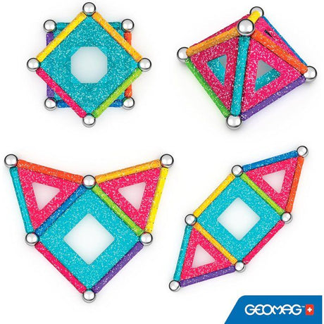 Jeu de construction magnétique - GEOMAG - Glitter Panels Recycled 22 pieces - Paillettes - Écologique - Créatif