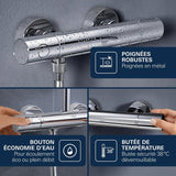 GROHE Mitigeur thermostatique douche Precision Get, montage mural, indicateur de température, filtres intégré, 34773000