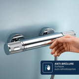 GROHE Mitigeur thermostatique douche Precision Feel, montage mural, indicateur de température, filtres intégrés, chromé, 34788000