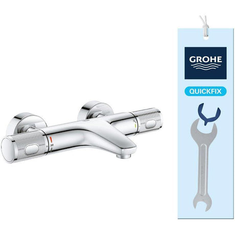 GROHE Mitigeur thermostatique douche Precision Feel, montage mural, indicateur de température, filtres intégrés, chromé, 34788000