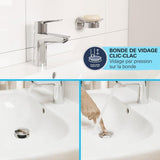 Mitigeur monocommande lavabo GROHE QUICKFIX Start - économie d'eau - bonde clic clac incluse - taille S