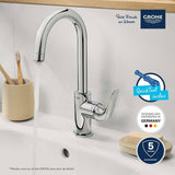 Mitigeur monocommande lavabo - GROHE Swift - 24330001 - Chromé - Taille L - Bec haut - Economie d'eau