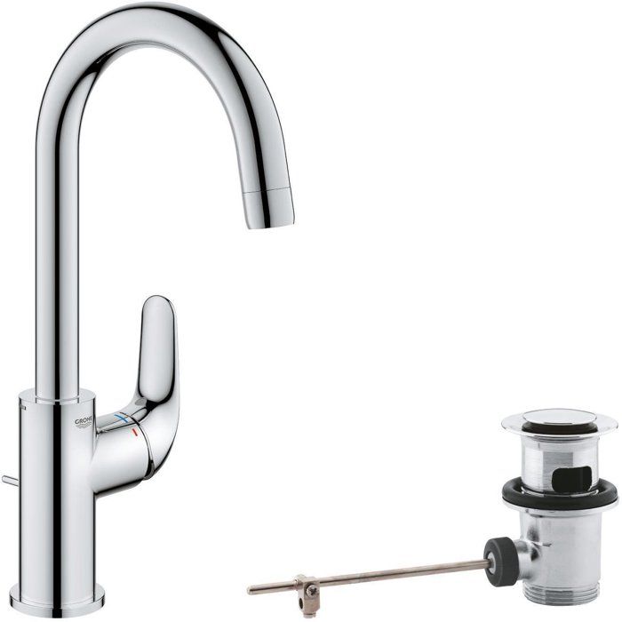 Mitigeur monocommande lavabo - GROHE Swift - 24330001 - Chromé - Taille L - Bec haut - Economie d'eau