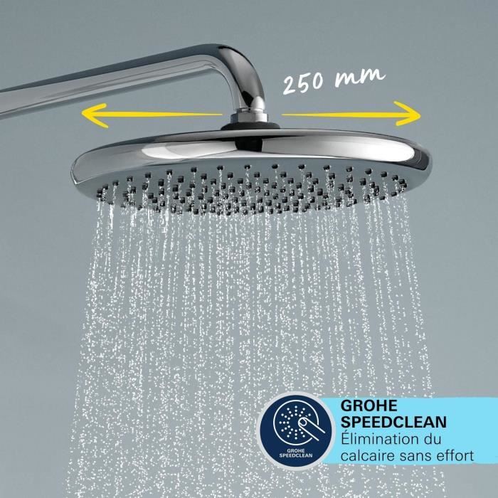 Colonne de douche avec inverseur manuel - Economie d'eau - GROHE Vitalio Start System 250 - Chromé - 26680001