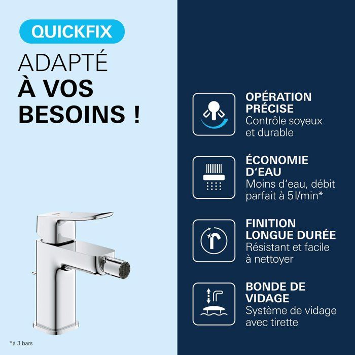 Mitigeur de bidet - GROHE DICE - Chrome