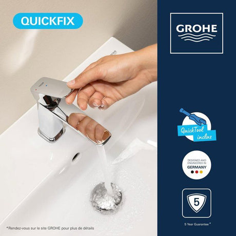 Mitigeur de lavabo - GROHE DICE - Taille S - Cartouche Ch3 & vidage clic-clac - Chrome