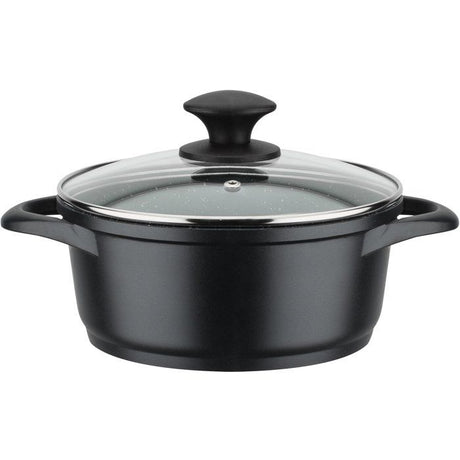 Batterie de cuisine - Tous feux dont induction - GSW - GOURMET GRANIT - Fonte d'aluminium massive - 7 pieces - Sans PFAS - Noir