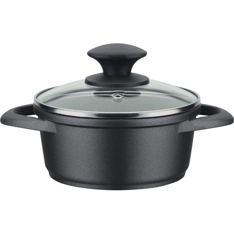 Batterie de cuisine - Tous feux dont induction - GSW - GOURMET GRANIT - Fonte d'aluminium massive - 7 pieces - Sans PFAS - Noir