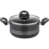 Batterie de cuisine - Induction - GSW - MILANO NERO - 15 pieces - Aluminium massif - Noir