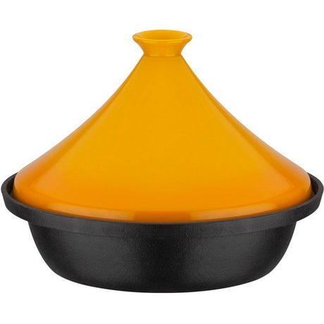 Tajine - GSW - 717434 - Ř30 cm - Fonte d'acier massive - Induction -  Couvercle céramique - Noir / Jaune