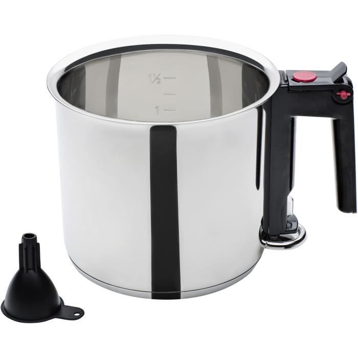 Bain-marie - GSW - 16 cm - 1, 5 L - Double paroi et réservoir - Induction - Acier inoxydable