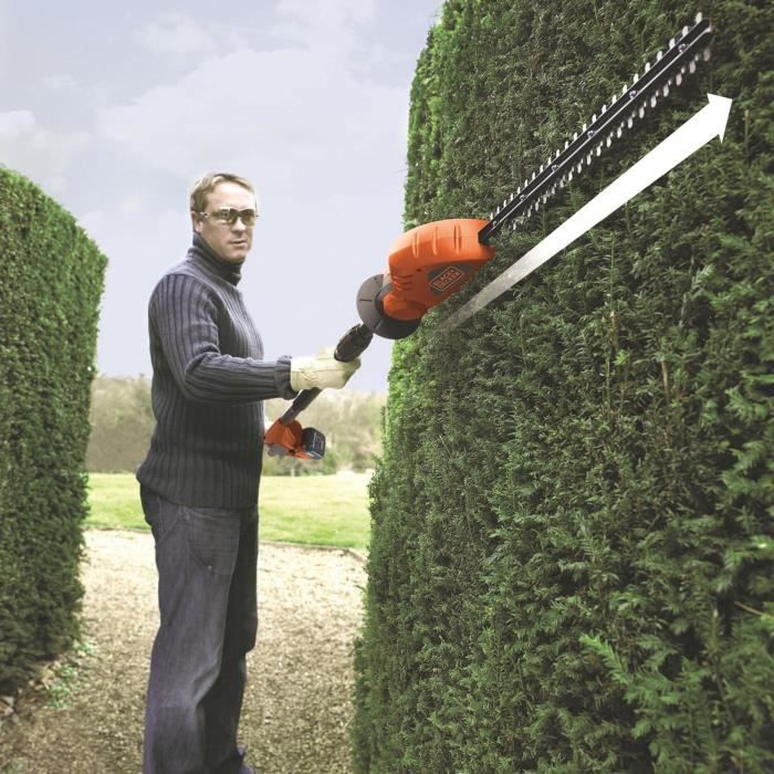Taille-haies électrique longue portée sans fil + batterie 2Ah + chargeur - BLACK&DECKER - GTC1843L20-QW - 18V - Lame de 43cm