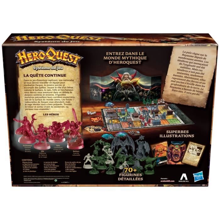 Heroquest Systeme de Jeu, Jeu d'aventures fantastiques styles donjon, Jeu de société, A partir de 14 Ans, 2 a 5 Joueurs