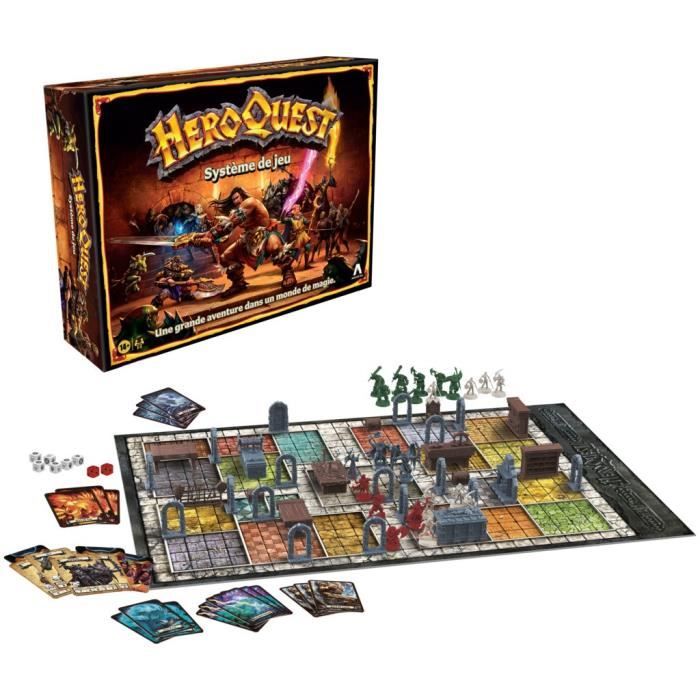 Heroquest Systeme de Jeu, Jeu d'aventures fantastiques styles donjon, Jeu de société, A partir de 14 Ans, 2 a 5 Joueurs