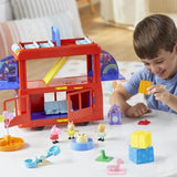 Peppa Pig, coffret Bus en fete 2 en 1 avec 3 figurines et 13 accessoires, jouets préscolaires pour filles et garçons, des 3 ans
