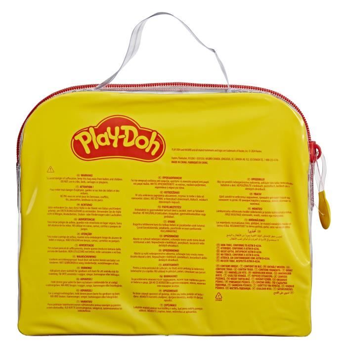 Play-Doh Mon 1er Kit, 9 accessoires avec étui de rangement et 4 pots de pâte a modeler, loisir créatif pour tout-petits, Des 3 ans