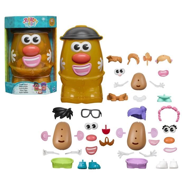 Monsieur Patate Méga patate coffret avec 42 pieces dont une boîte de rangement, Potato Head, jouets préscolaires créatifs, des 2 ans