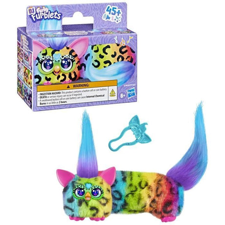 Furby DJ Furblets Rain-Bow-Kat, Mini peluche électronique, jouet pour enfant, 45 sons et musiques, des 6 ans