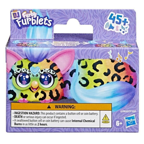 Furby DJ Furblets Rain-Bow-Kat, Mini peluche électronique, jouet pour enfant, 45 sons et musiques, des 6 ans
