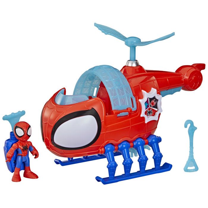 Hélico de l'équipe Spidey, figurine de 7,5 cm et véhicule avec projectile, Marvel Spidey et ses Amis Extraordinaires, des 3 ans