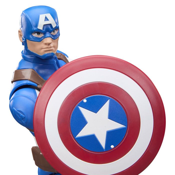 Figurine Captain America 30 cm, Titan Series, 11 points d'articulation, jouets de super-héros pour enfants, Marvel, des 4 ans