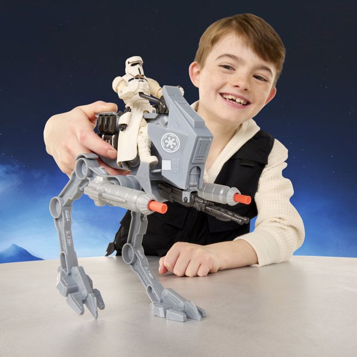 Figurine pilote d'AT-RT Imperial Remnant et AT-RT, Star Wars: The Mandalorian & Grogu, Star Wars ActionVerse, des 4 ans