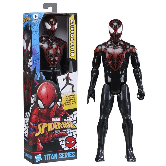 Figurine Miles Morales 30 cm, Titan Series, jouets de super-héros pour enfants, Marvel Spider-Man, des 4 ans