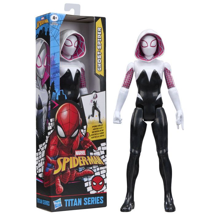 Figurine Ghost-Spider 30 cm Deluxe, Titan Series, jouets de super-héros pour enfants, Marvel Spider-Man, dčs 4 ans