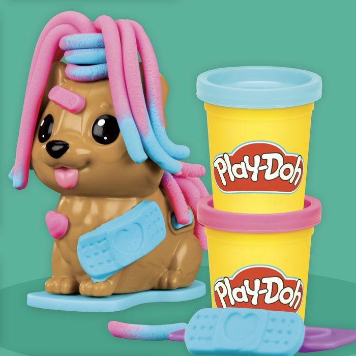 Playdoh 4 mini coffrets classiques, Coffret coiffeur, vétérinaire, glaces et Fun factory, loisirs créatifs, Classique, des 3 ans