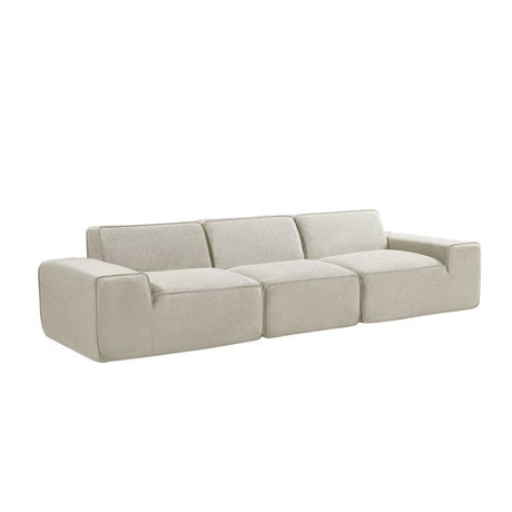 Canapé compressé modulable - 3 places - HECTOR - Tissu Beige clair - 317 x 105 x 73 cm