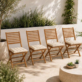 Lot de 4 chaises de jardin pliantes - EDEN - Bois Eucalyptus FSC - 57,5 x 46,5 x H90 cm
