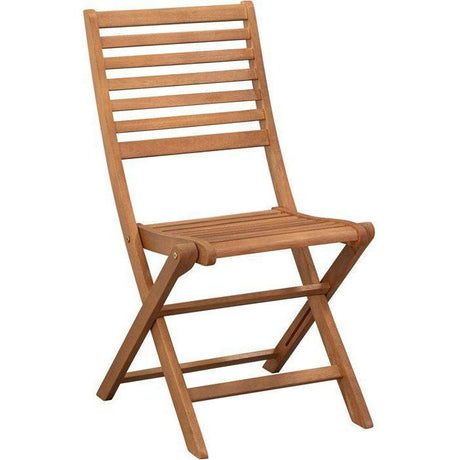 Lot de 4 chaises de jardin pliantes - EDEN - Bois Eucalyptus FSC - 57,5 x 46,5 x H90 cm