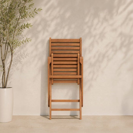 Lot de 4 chaises de jardin pliantes - EDEN - Bois Eucalyptus FSC - 57,5 x 46,5 x H90 cm