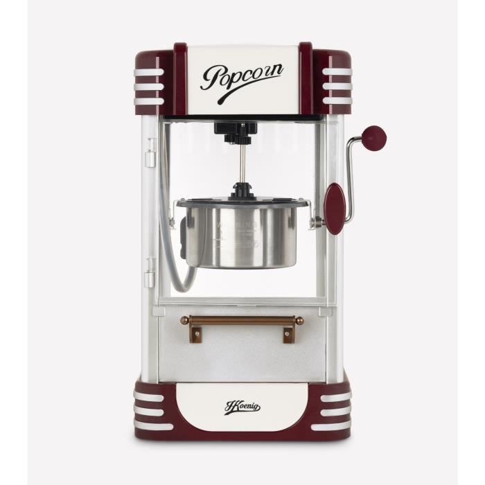 Machine a popcorn HKoeNIG - POP330 - Design retro - Capacité 50g - Lumiere intérieure de maintien au chaud - 360W